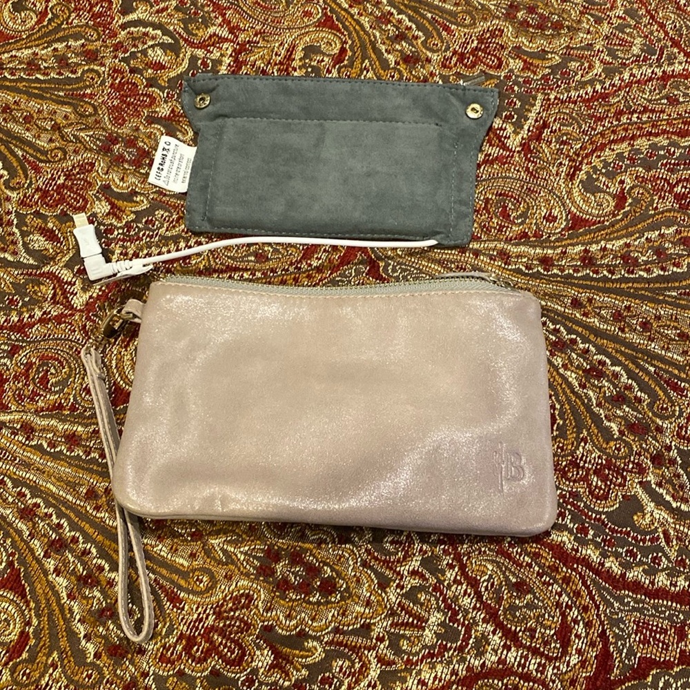 H Butler wristlet purse with built in charger